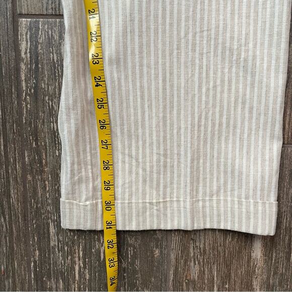 Lane Bryant Lena Pants NWT Cream Stripe Linen Trouser Size 22 NEW - Picture 7 of 8